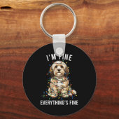 Havanese Christmas I'm Fine Everything Is Fine キーホルダー (正面)