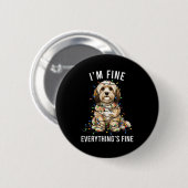 Havanese Christmas I'm Fine Everything Is Fine  缶バッジ (正面&裏面)