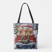 Havanese Christmas Red Truck Holiday トートバッグ (裏面)