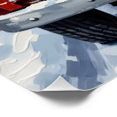 Havanese Christmas Red Truck Holiday ポスター (コーナー)