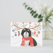 Havanese Christmas Reindeer Dog Premium ポストカード (スタンド正面)