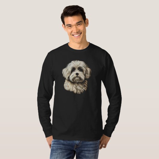 Havanese Dog Bolonka Shih Tzu Lhasa Apso Maltese A Tシャツ (正面フル)