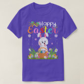 Havanese Dog Bunny Egg Hunting Funny Havanese Happ Tシャツ (デザイン正面)