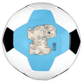 Havanese dog cartoon illustration サッカーボール (回転)
