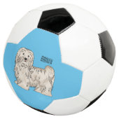 Havanese dog cartoon illustration サッカーボール (3/4)