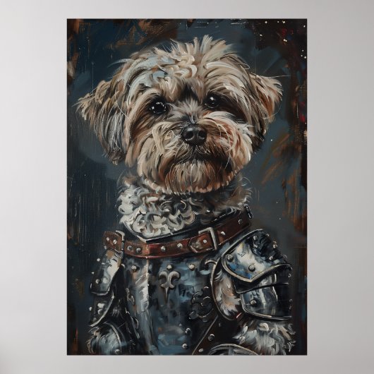 Havanese Dog In Armor ポスター (正面)