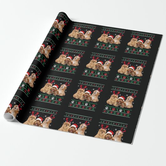 Havanese Dog Reindeer lights UGLY Christmas Pajama ラッピングペーパー (アンロールド)