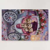 Havanese Dog Valentine's Day  ジグソーパズル (横)