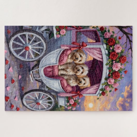 Havanese Dog Valentine's Day  ジグソーパズル (横)