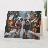 Havanese Dogs Christmas Snow Holiday  カード (正面)