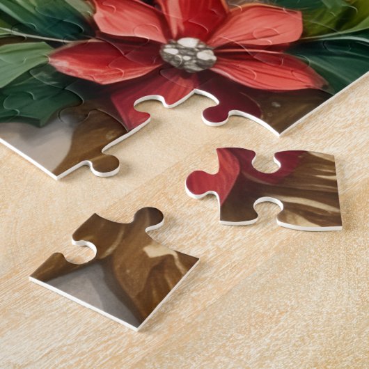 Havanese Illuminated Manuscript Christmas Hat ジグソーパズル (側面)