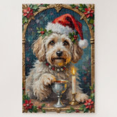 Havanese Illuminated Manuscript Christmas Hat ジグソーパズル (縦)