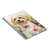 Havanese Journal - Water Color Dog Notebook ノートブック (右側)
