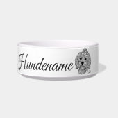 Havanese Minimalist Line Art personalized bowl ボウル (正面)