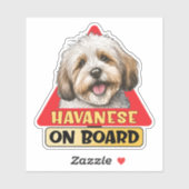Havanese On Board Cuban Bichon Dog Red Road Sign シール (シート)