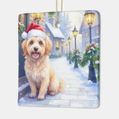 Havanese Snowy Village Walk Santa Hat Christmas セラミックオーナメント (左)