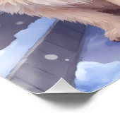 Havanese Snowy Village Walk Santa Hat Christmas ポスター (コーナー)