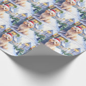 Havanese Snowy Village Walk Santa Hat Christmas ラッピングペーパー (角)