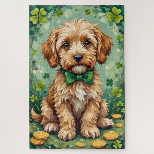 Havanese St Patrick’s Day Cute Lucky Dog ジグソーパズル (縦)
