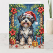 Havanese Tropical Christmas Night Hat カード (正面)