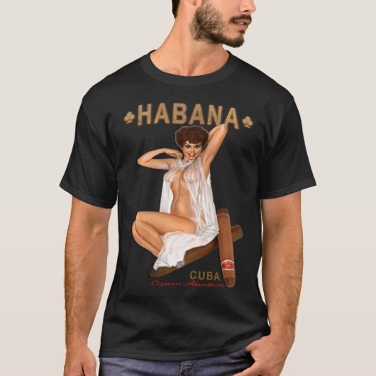 Havanna Cigarros Attractivos Habana Cigar Lingerie Tシャツ (正面)