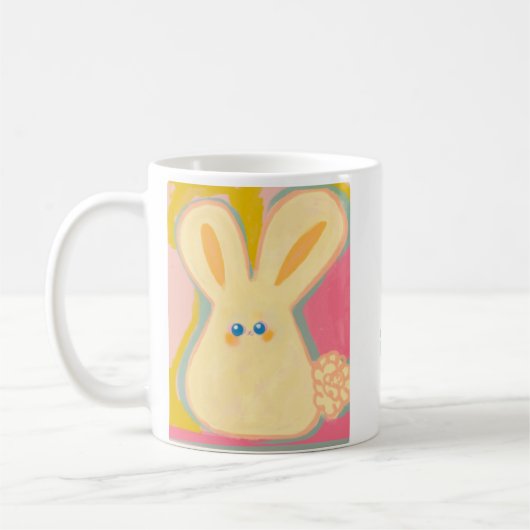 have a awsome day taza de conejo feliz コーヒーマグカップ (左)