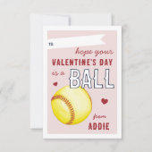 "Have a Ball" Softball Valentine's Day Card 招待状 (正面)