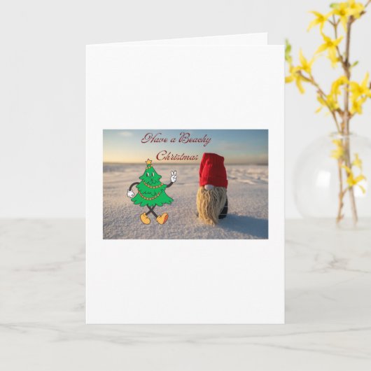Have a Beachy Christmas card for Holiday Greeting カード (黄色い花)