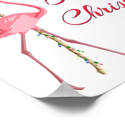 Have A Beachy Christmas Flamingo ポスター (角)