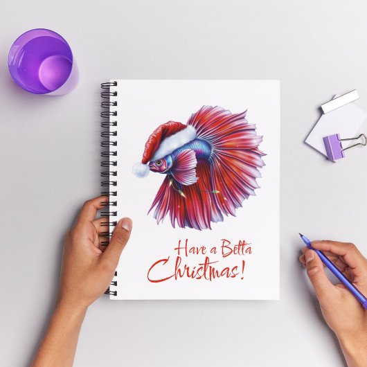 Have a Betta Christmas Funny Santa Fish Lover Pun  ノートブック
