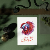 Have a Betta Christmas Funny Santa Fish Lover Pun  ポストカード