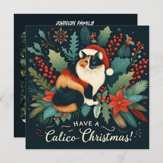 Have a Calico Chritmas Wreath シーズンカード (正面/裏面)