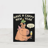 Have A Cappy New Year 2026 Capybara Max Rizz Funny カード (正面)