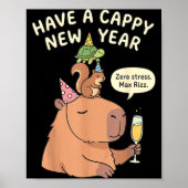 Have A Cappy New Year 2026 Capybara Max Rizz Funny ポスター (正面)