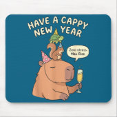 Have A Cappy New Year 2026 Capybara Max Rizz Funny マウスパッド (正面)