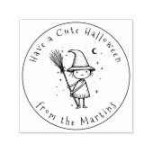 Have a Cute Halloween - Cute Witch & Birch Broom セルフインキングスタンプ (デザイン)