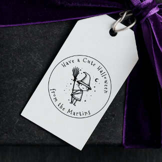 Have a Cute Halloween - Cute Witch & Birch Broom セルフインキングスタンプ