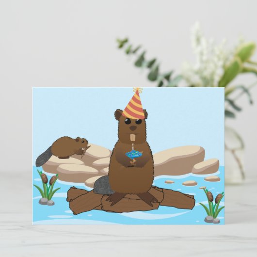 “Have a Dam Fine Birthday” Flat Greeting Card (スタンド正面)
