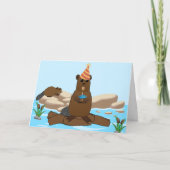 “Have a Dam Fine Birthday” Folded Greeting Card カード (正面)