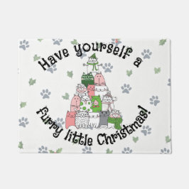 Have a furry little Christmas ドアマット