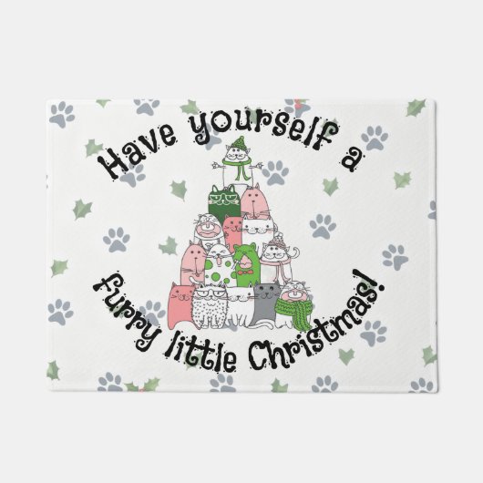 Have a furry little Christmas ドアマット (正面)