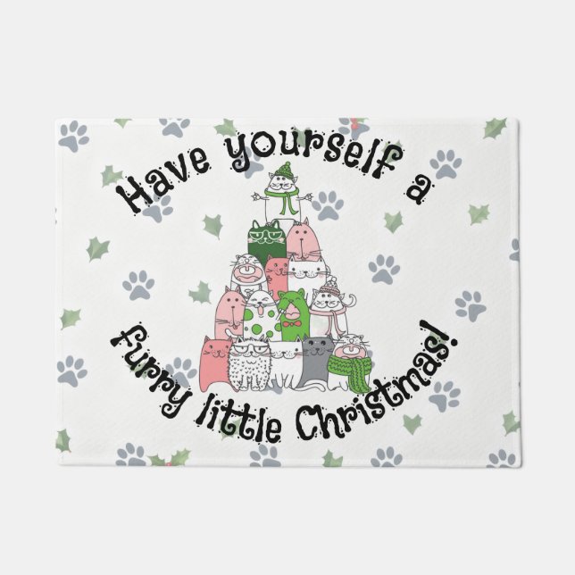 Have a furry little Christmas ドアマット (正面)