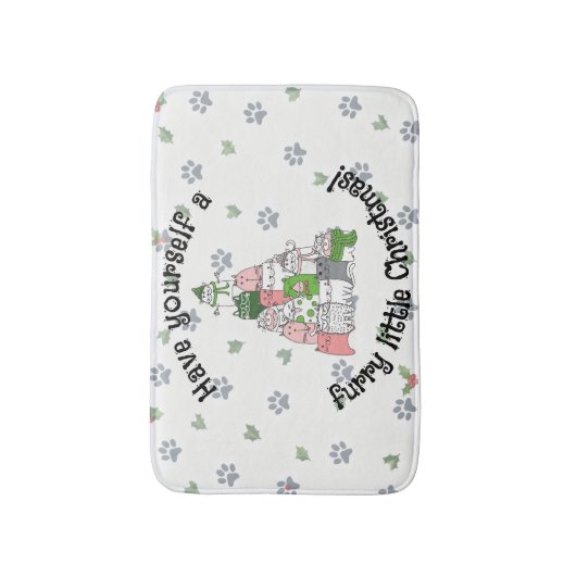 Have a furry little Christmas バスマット (正面縦)