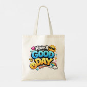 Have A GOOD DAY – かわいいポジティブなタイポグラフィ トートバッグ (裏面)