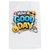 Have a Good Day Gift Bag – Cute Positive Quote ミディアムペーパーバッグ (正面)