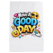 Have a Good Day Gift Bag – Cute Positive Quote ミディアムペーパーバッグ (裏面)