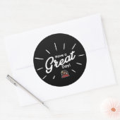 Have A Great Day Sticker (Black) ラウンドシール (封筒)