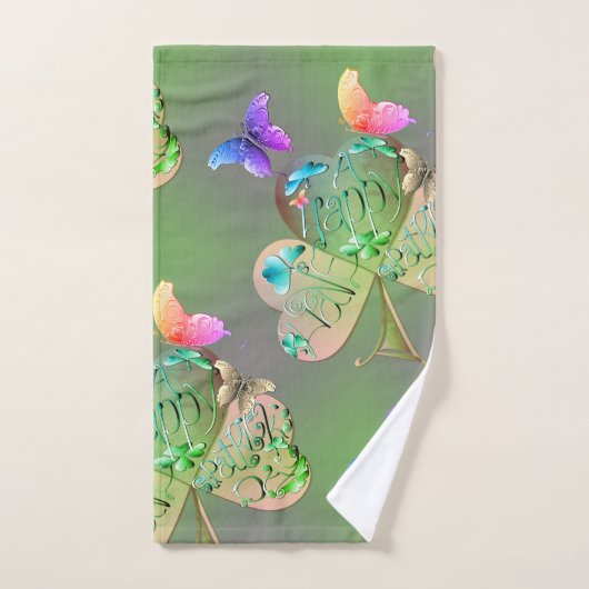 Have a Happy St. Patrick's"シャムロック バスタオルセット (ハンドタオル)