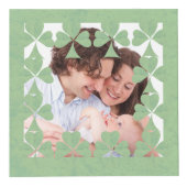 「Have a Happy St. Patrick's Day」シャムロックフレーム フォトキューブ (正面)