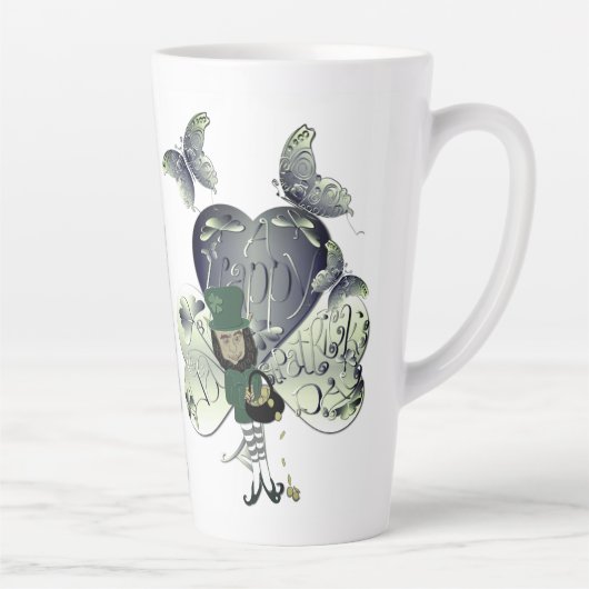 「Have a Happy St. Patrick's Day」レプレシャン カフェラテマグ (右)